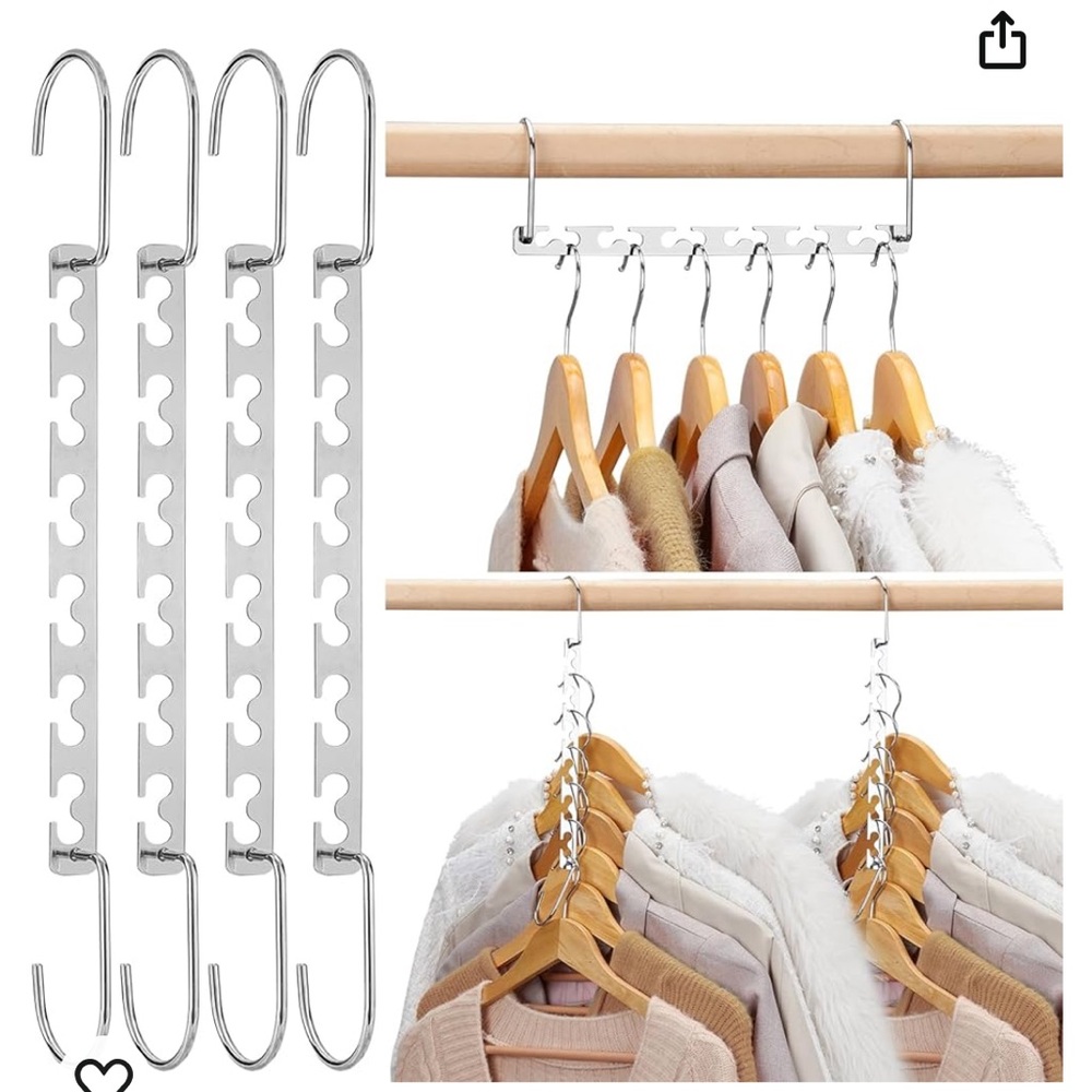 HOUSE DAY Space Saving Hangers for Clothes 6 Pack, Heavy Duty Hanger Organizer